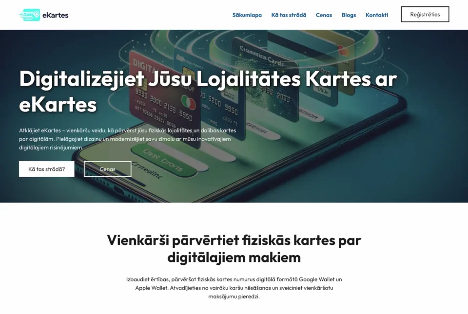 ekartes.lv mājaslapa